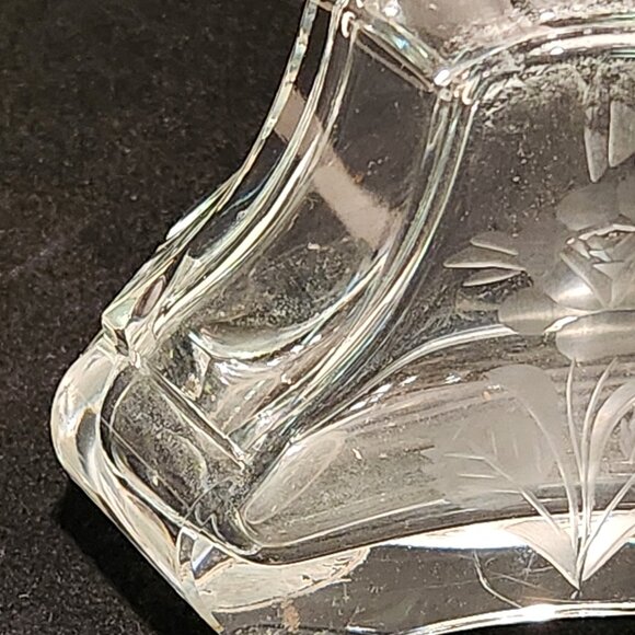 VTG Crystal Perfume Bottle Stopper Hand Etched Golden Crown William Andre - Picture 6 of 14